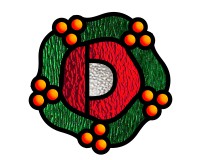 (image for) 5 inch wreath alphabet suncatcher patterns, letter D