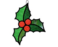 (image for) 5 super simple holly ornament - suncatcher for stained glass