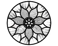 7 petal flower rose window, no border (image for) 7 petal flower rose window, no border