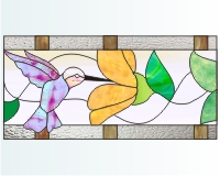 (image for) Hummingbird and trumpet flower transom LT