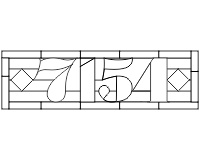 (image for) 7154 transom (easy transom house number pattern for stained glas