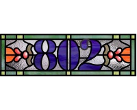 (image for) 802 house number transom variation 1, pattern for stained glass