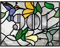 (image for) 901 humming bird transom pattern for stained glass