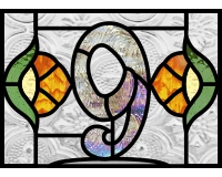 (image for) 9, in a set (0 - 9 - 10) victorian stained glass patterns