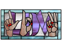 American sign language initials "LDV" letters and hands (image for) American sign language initials "LDV" letters and hands