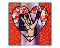 (image for) ASL LY love you for quilt or glass (heart)
