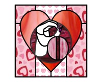 (image for) ASL O heart square quilt glass (pattern)