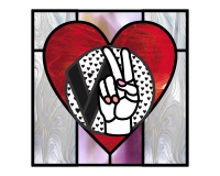 ASL V 1 heart square quilt and glass pattern (image for) ASL V 1 heart square quilt and glass pattern