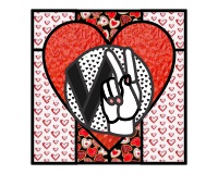 (image for) ASL V heart square quilt glass (pattern)