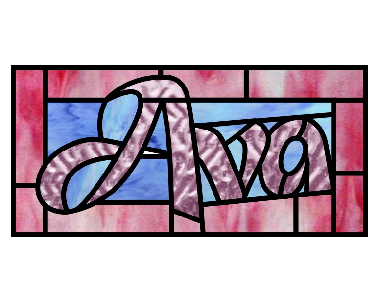 (image for) Ava, custom name, stained glass pattern