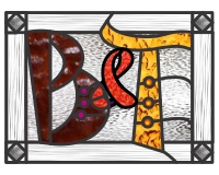 (image for) B and T (contemporary stained glass letters)