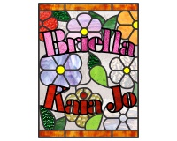 2 names (Briella and Kaia Jo) single pattern for stained glass (image for) 2 names (Briella and Kaia Jo) single pattern for stained glass