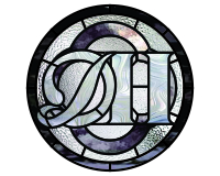 (image for) D - H monogram (initials stained glass pattern custom)