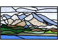 (image for) Denali, Mt. McKinley, landscape pattern for stained glass