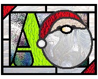 (image for) Easy "A" and round santa pattern for glass at christmas