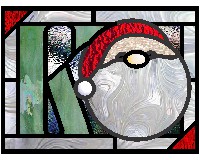 (image for) Easy "K" and round santa pattern for glass at christmas