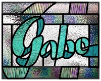 (image for) Gabe, variation 1, stained glass name pattern