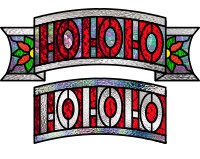 (image for) HO HO HO banner, for Christmas holiday suncatcher