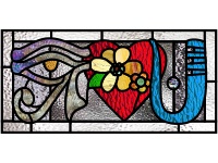 (image for) I heart you (I love you) symbols of Ra, valentine, and letter U