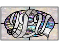 (image for) JPV monogram of initials, oval pattern for stained glass