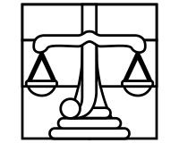 (image for) Justice "J" variation 2 scales letter J and stand