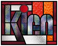 (image for) Kian, with border, pattern for stained glass