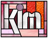 (image for) Kim, name pattern for stained glass, glass printing and painting