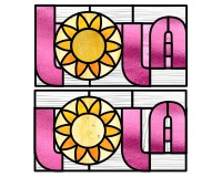 (image for) Lola, sunshine, two variations stained glass pattern