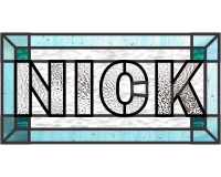 (image for) Nick, name stained glass pattern - var 1