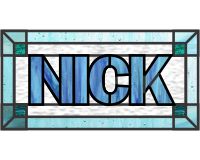 (image for) Nick, name stained glass pattern - var 2