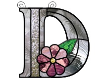 (image for) Ornamental simple "D" var 1 stained glass suncatcher pattern