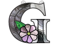 (image for) Ornamental simple "G" stained glass suncatcher pattern