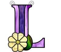 (image for) Ornamental simple "L" stained glass suncatcher pattern