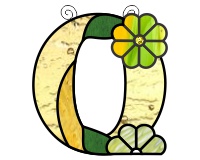 (image for) Ornamental simple "O" stained glass suncatcher pattern