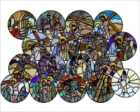 All 16 Stations of the Cross Stained glass mosaic (image for) All 16 Stations of the Cross Stained glass mosaic