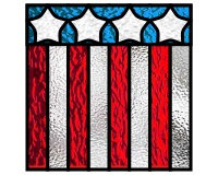 (image for) US flag, abstract 4, stained glass pattern