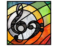 Abstract treble and bass clef together (image for) Abstract treble and bass clef together