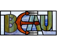custom name transom pattern for stained glass, Beau - 1