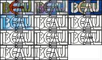 (image for) Beau, all 11 variations of this name transom pattern