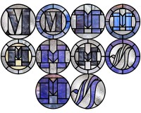 Alphabet M round (10 variations) (image for) Alphabet M round (10 variations)
