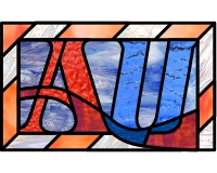 (image for) Alphabet US - "AU" var 1-2 red white and blue patriotic