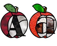 Alphabet apple "A" suncatchers (image for) Alphabet apple "A" suncatchers