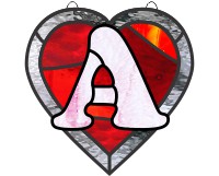 (image for) Alphabet broken hearts simpler "A" 1, suncatcher