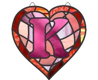 (image for) Alphabet broken hearts simpler, suncatcher "K" 1