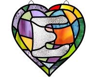 (image for) Alphabet broken hearts simpler, suncatcher "E"