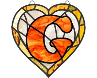 (image for) Alphabet broken hearts simpler, suncatcher "G"