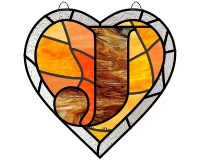 (image for) Alphabet broken hearts simpler, suncatcher "J"
