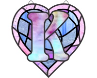 (image for) Alphabet broken hearts simpler, suncatcher "K"