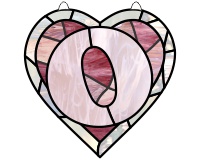 (image for) Alphabet broken hearts simpler, suncatcher "O" pattern for stain