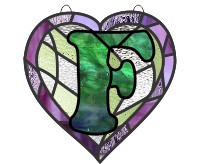 (image for) Alphabet broken hearts simpler, suncatcher "F"